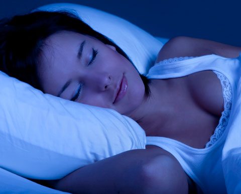 How To Get Better Sleep, Attractive Woman In Bed Sleeping Peacefully.