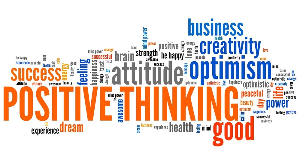 Visualization Techniques Positive thinking word collage