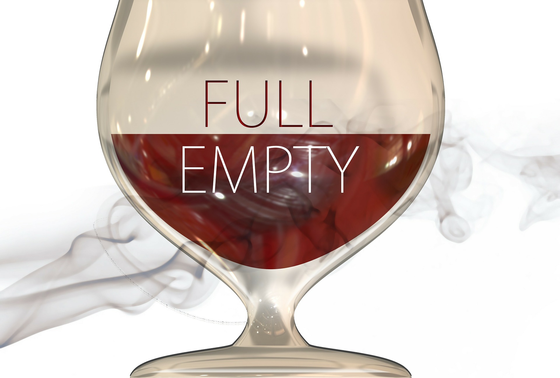 higher consciousness, wine glass half filled with wind with words full and empty on top of image
