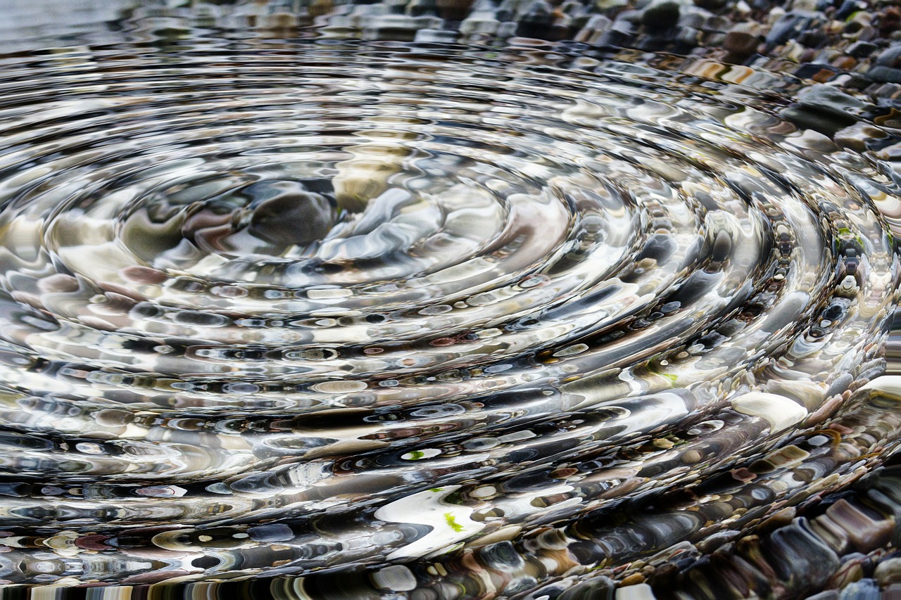 mind power techniques-water ripples in rock filled river 