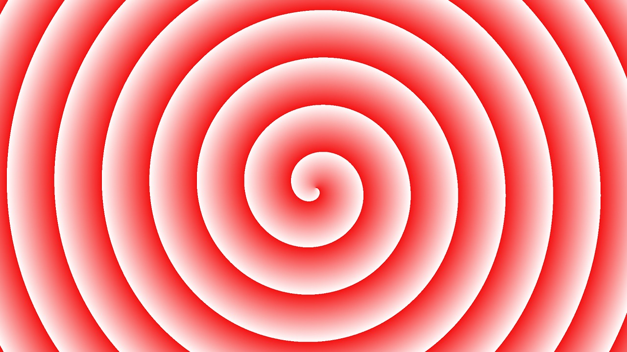 Self hypnosis for weight loss - a red hypnosis swirl against a white background