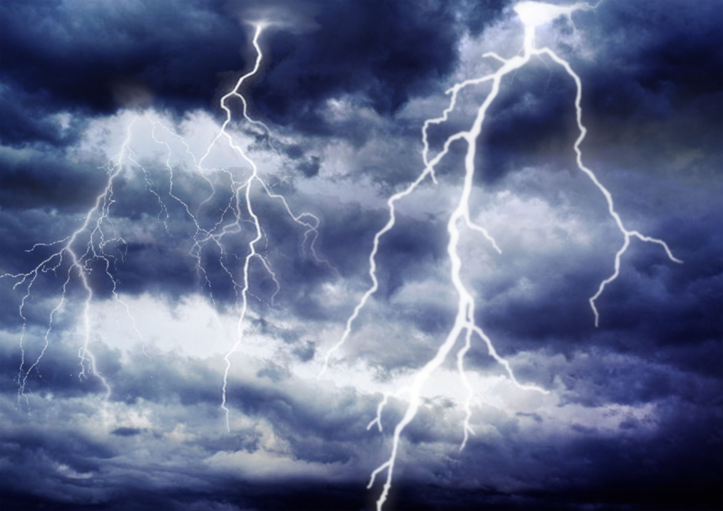 Nature sounds for sleep -thunder strikes from a dark cloudy sky