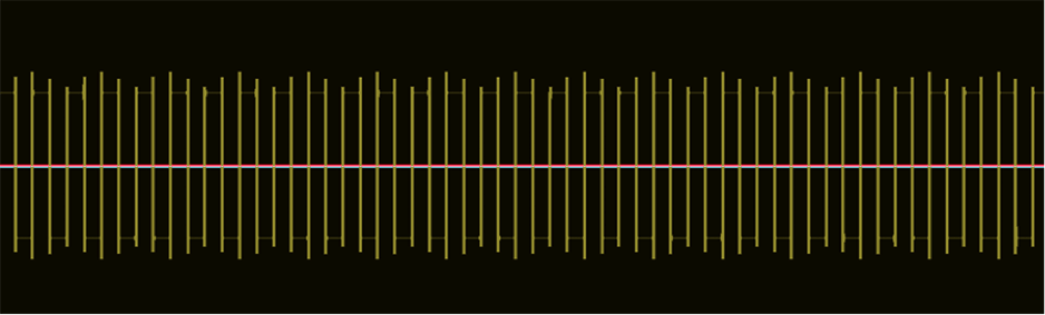 Music Therapy - screen shot of the Adobe Audition in action, showing waves of isochronic tones