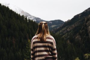 how to break an addiction, woman thinking, nature